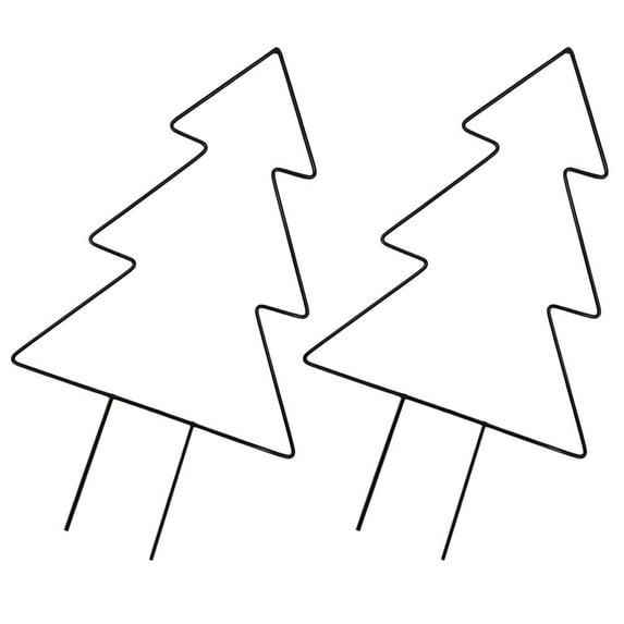 MLINS 2Pcs Iron Christmas Tree Shape Trellis for Potted Climbing Plants in 15.72X7.86X0.39in