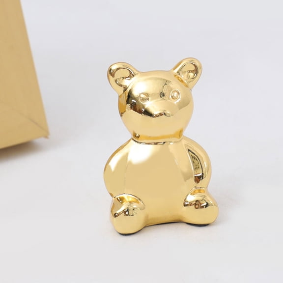 FONWILYO Miniature Bear Figurine Silver 2Pcs 1.97x1.3x0.39in
