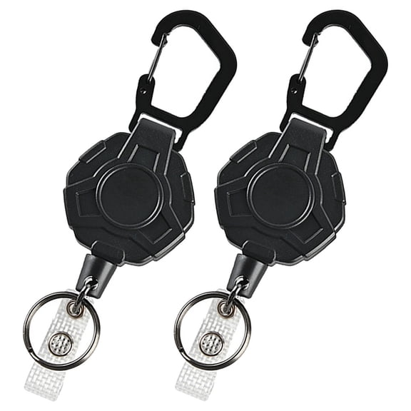 YUYUETIME Retractable Anti-Lost Keychain ABS Black General Users Outdoor Use 2Pcs