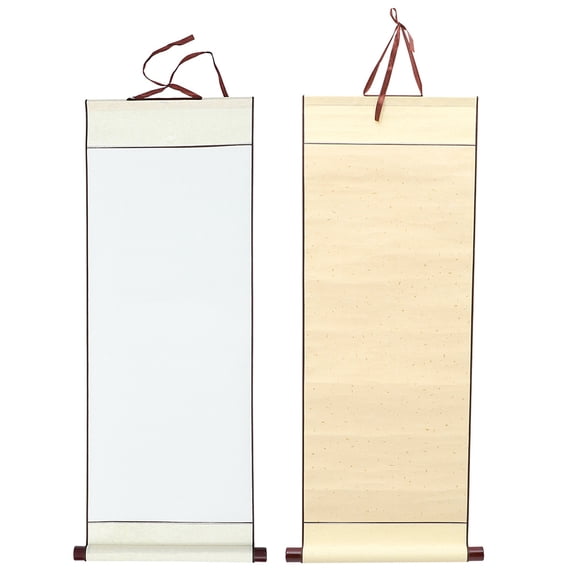 Milisten 2-Pack Chinese Paper Blank Scrolls for Practice White Writing Hall Hanging Sheets