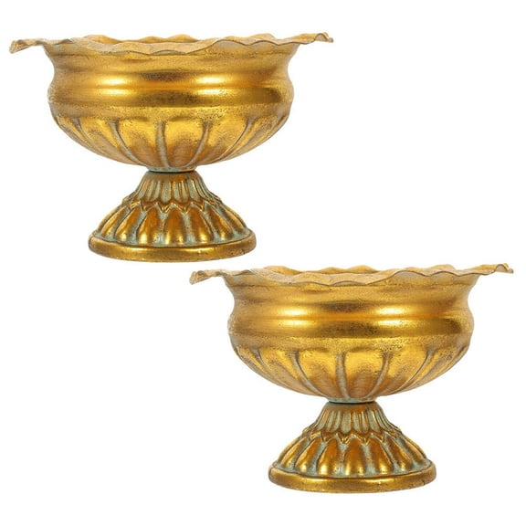 MLINS 2Pcs Urn Flower Pots Urn Planter Indoor Outdoor Garden Pillar Flowerpot Plant Container