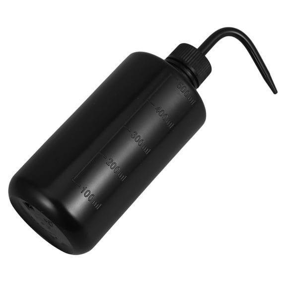 MLINS 2pcs 500ml Plastic Squeeze Bottle With Curved Spout For Precise Watering For Succulent Plants Tattoo Wash And Cleaning Narrow Spaces Black
