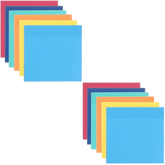 MLINS 2pcs 6 Books Note Memo Pad Student Notepad Self-adhesive Memo Pad Colorful Massage Notepads