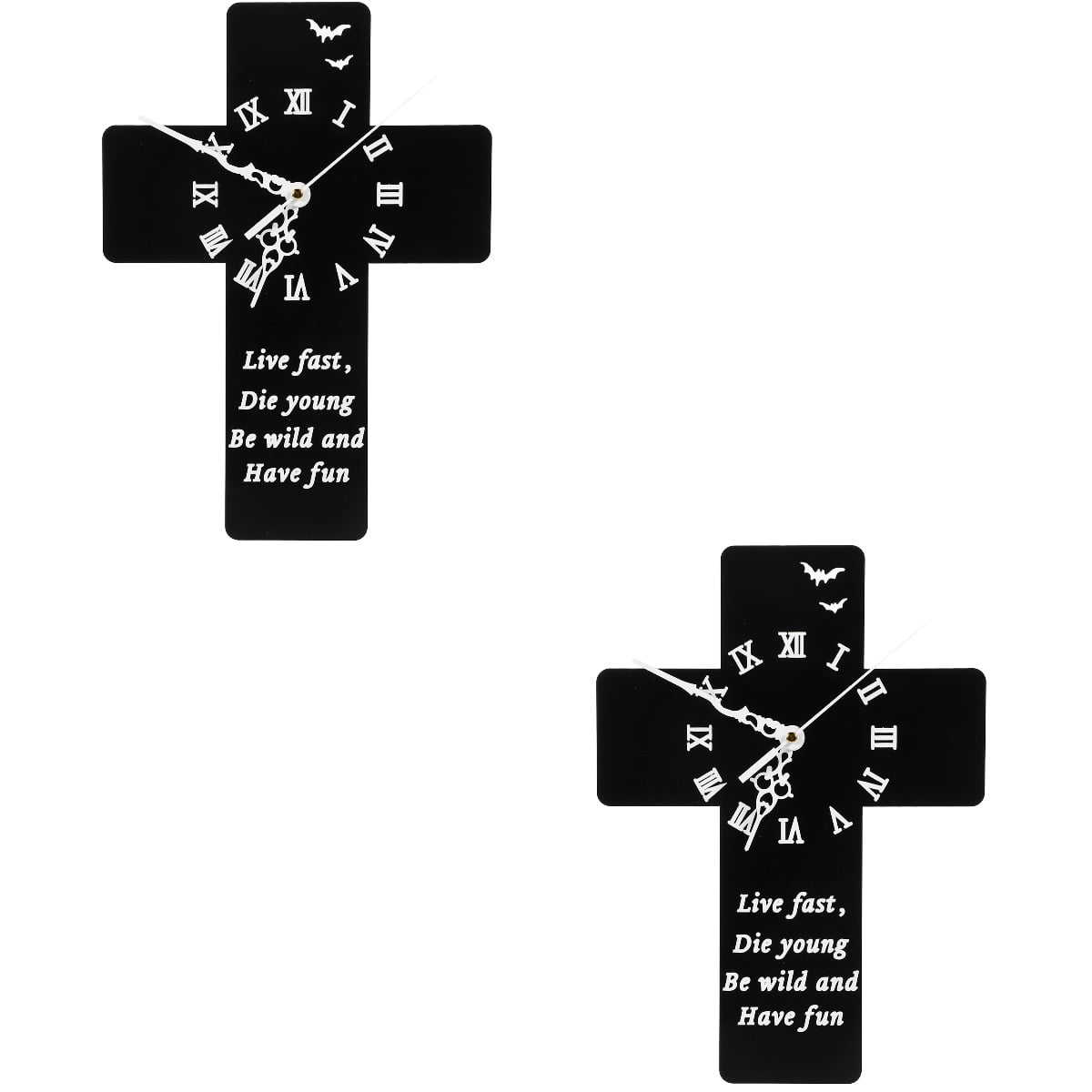 MLINS 2pcs Acrylic Wall Clock Round Wall Clock Cross Shaped Clock ...