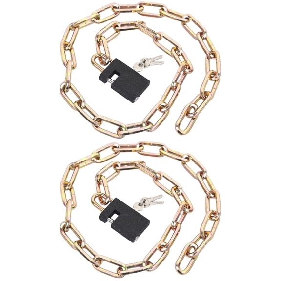 MLINS 2pcs Bike Lock with Keys Motorbike Safety Chain Lock Cut Proof Chain Lock Cycling Outdoor Lock Accessory