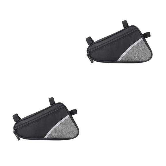MLINS 2-Pack Reflective Triangle Bike Frame Bags with Phone Holder, Cycling Storage for Men and Women