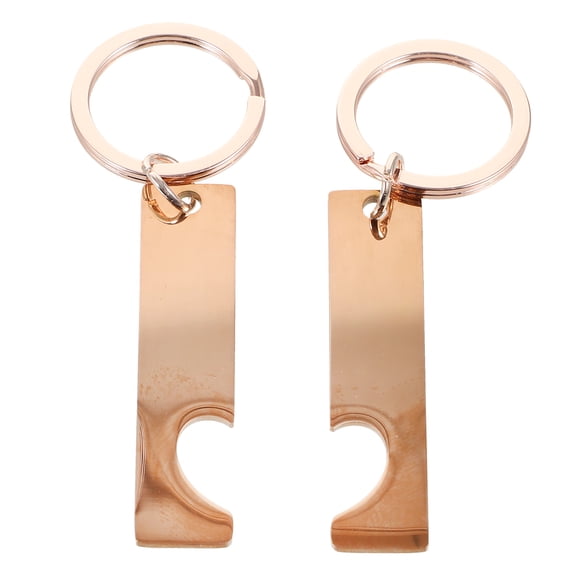 MLINS 2pcs Blank Stainless Steel Key Chain Couple Blank Keychain Blank Key Ring Key Tag for DIY Tag