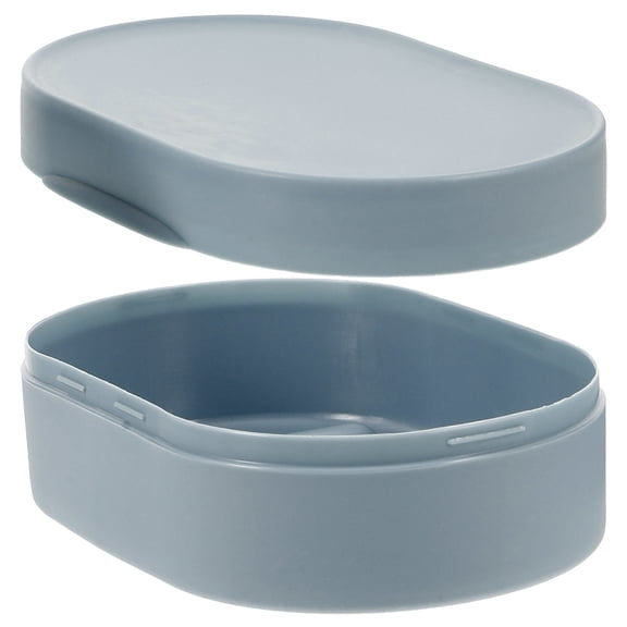 MLINS 2pcs Box Portable Travel Waterproof Holder Dish with Lid for Hotel Home Office 1pc ( Blue )