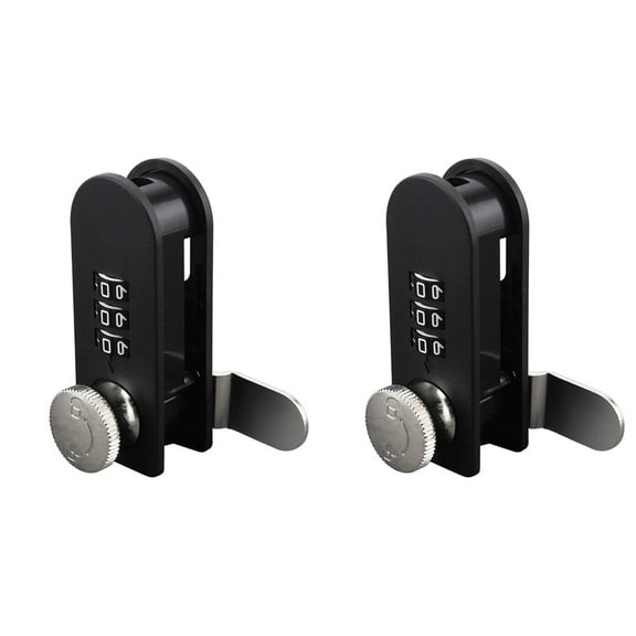 DINHEAROM Cabinet Password Lock Black Plastic Alloy for Home Security 2Pcs