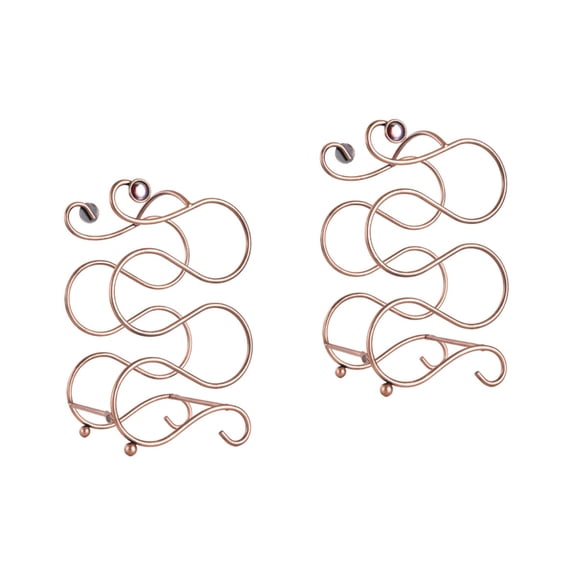 MLINS 2pcs Creative Wine Rack 4-Bottle Wine Stand Iron Red Wine Display Bracket Bottle Holder Household Decoration (Bronze)