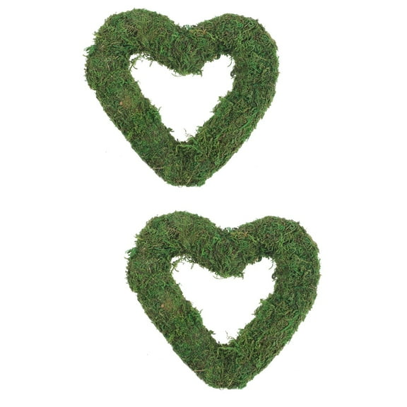 HEALEEP Green Flocking Wreath for Home and Garden Decoration, 2 Pieces Set