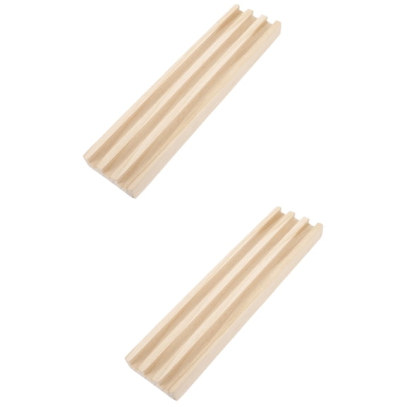 MLINS 2pcs Domino Holder Wooden Domino Rack Domino Tiles Tray Domino Game Accessory