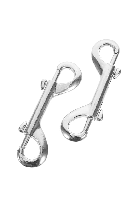 2pcs Double Ended Bolt Metal Snaps Hook Zinc Alloy Double Clips Home Accessory For Linking Pet Dog Leash Pet Collar Leash Key Chain Horse Tack Pet Sling Feed Buckets