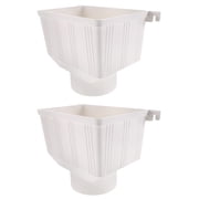 MLINS 2-Pack Downspout Drain Connector for Gutter Rainwater Funnel Outdoor Gutter Drainage Accessory