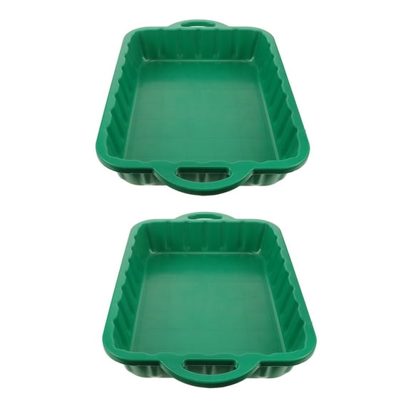 MLINS 2pcs Durable Plastic Oil Drain Pans For Automotive Maintenance Heavy Duty Oil Catch Pans For Car Engine Oil Tool Parts Cleaning Tray For Car Repair