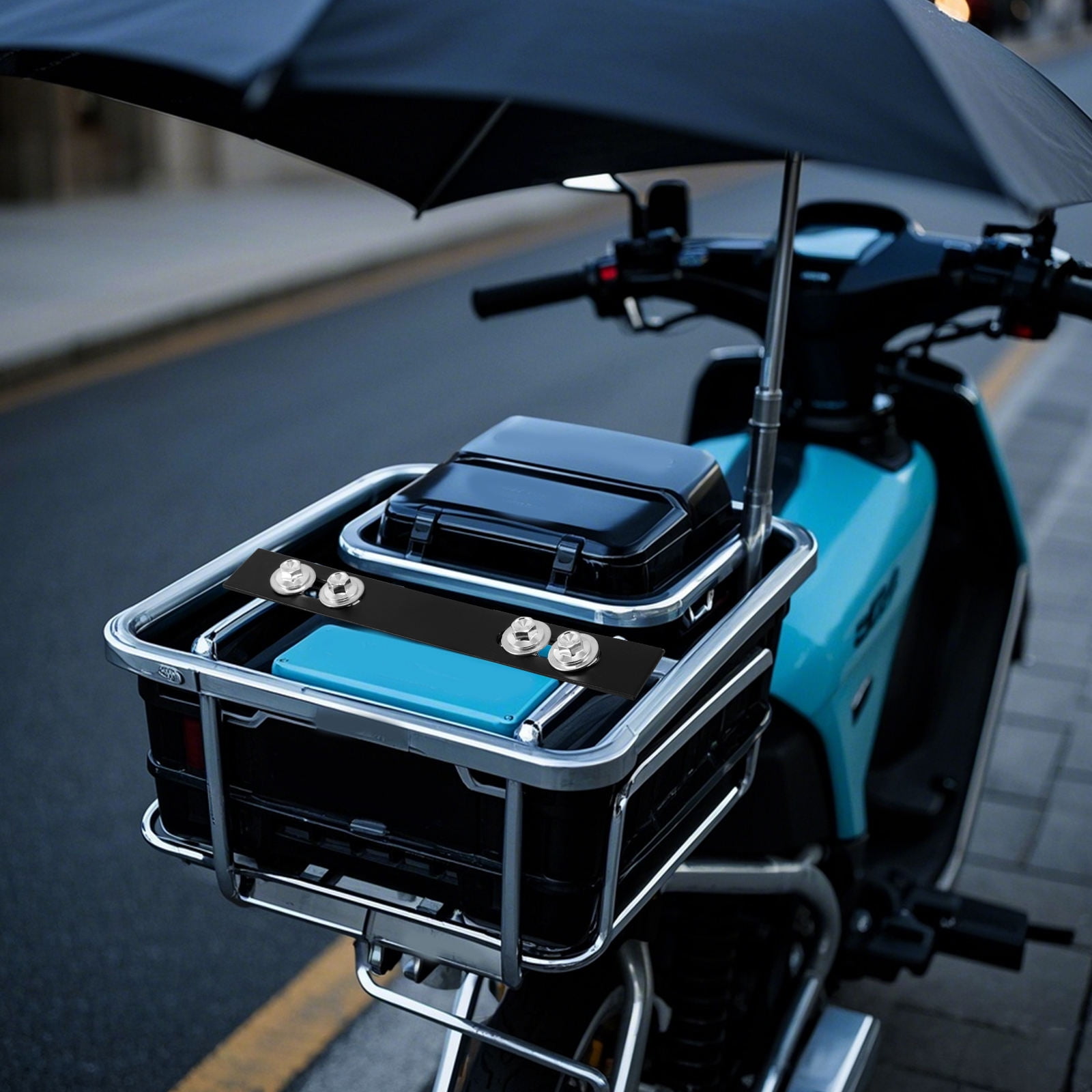 MLINS 2pcs Electric Bike Rear Rack Replacement Motorcycle Tail Case Plate Motorcycle Rear Luggage Box Hardware For Delivery Bike