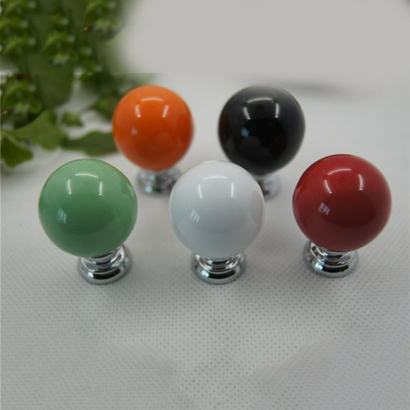 PTOOTP Set of 2 White Ceramic Door Knobs Pull Handles for Kitchen Cabinets, Drawers, Cupboards Hardware