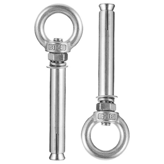 MLINS 2pcs Expansion Concrete Anchors Eyebolt Screw Eyebolts For Concrete Wall Expansion Concrete Wall Eyebolt Metal Concrete Eye Bolt Anti-Theft Expansion Screw