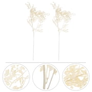 MLINS 2pcs Fake Leaf Decor Simulation Plant Ornament Chic Artificial Plant Decor