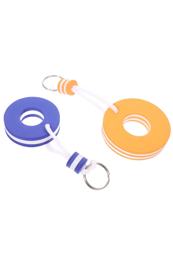 2pcs Floating Keyring Floating Boat Keychain Round Float Key Ring Waterproof Water Sports Key Chain For Boating Swimming Pool Surfing Sailing Boating Fishing And Outdoor Sports