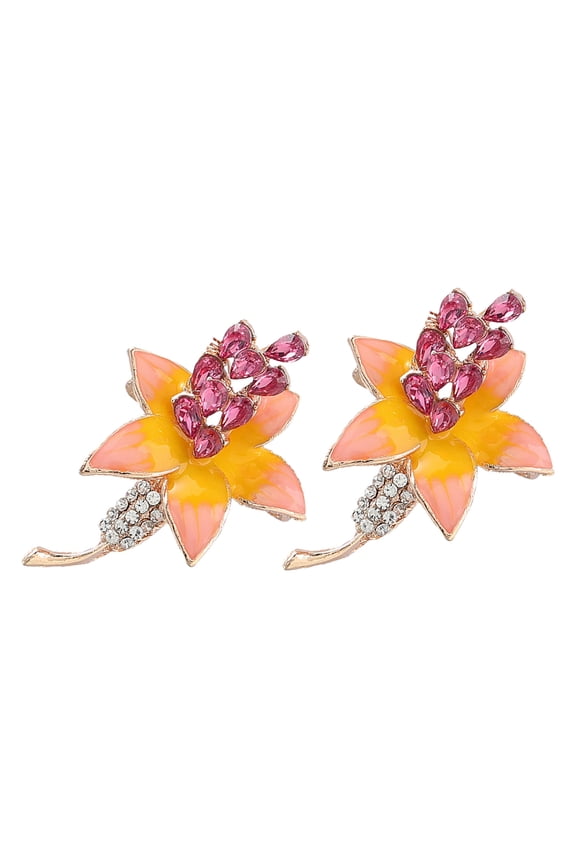 2Pcs Clothes Lapel Pin Orange Alloy Gift for Women