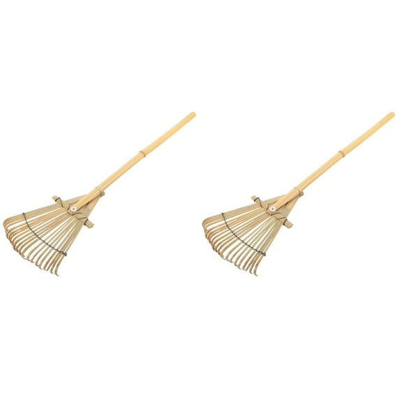 MLINS 2-Pack Handheld Gardening Rakes for Leaves and Soil, Durable Leaf Rake Set for Easy Yard Cleanup and Soil Spreading