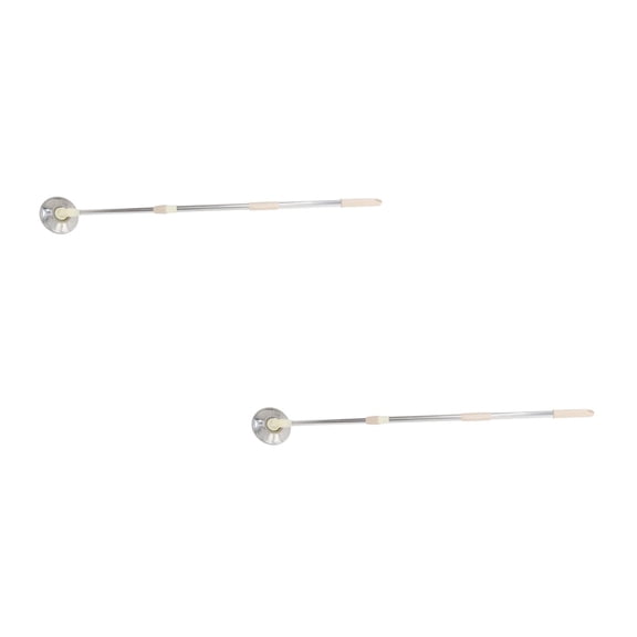 MLINS 2pcs Handle Replacement Refills Rotating Replacement Mop Stick with Plastic Disc Floor Cleaning Mopping Accessories Khaki