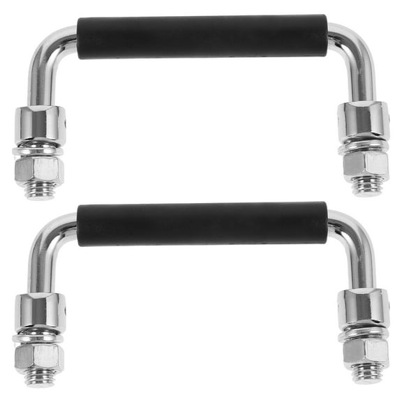 MLINS 2pcs Handles Heavy Duty Pull Handle Iron Chrome Plated Chest Handle Folding Handles