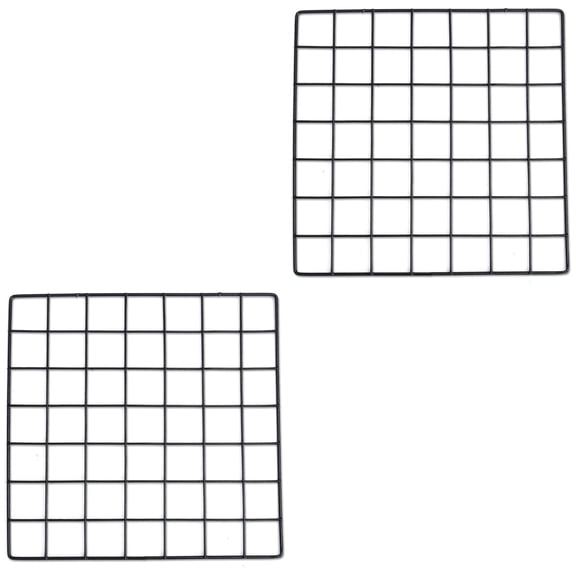 MLINS 2pcs Hanging Photo Frame Metal Wall Bedroom Living Room Iron Photos Storage Rack Home DIY Decoration (Black)