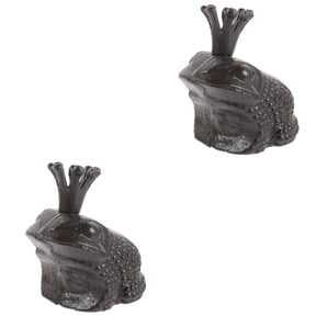 HEALEEP Iron Frog Figurine, Black, Stable Base, Easy to Carry, Home Decor, 2Pcs