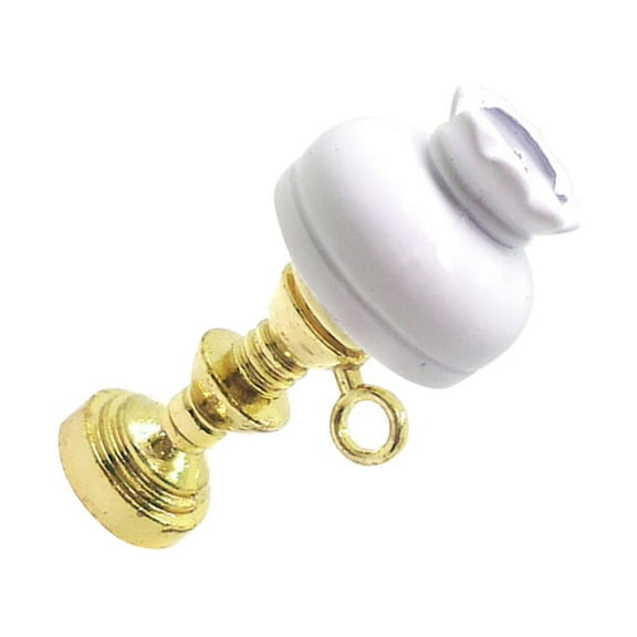 MLINS 2pcs Mini Chic Table Lamp Model Creative Vintage Bedside Light Mini Furniture Accessories (1 to 12 Ratio)