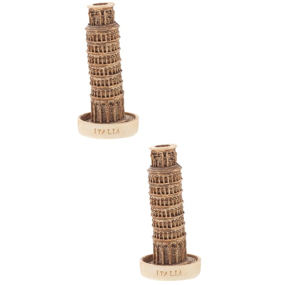 MLINS 2pcs Miniature Leaning Tower Of Pisa Model Mini Resin Leaning Tower Of Pisa Miniature Building Model