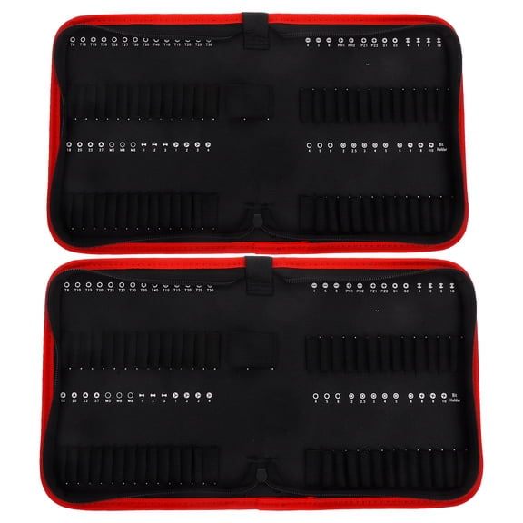 FELTECHELECTR 2Pcs Multiuse Drill Bits Bag with Oxford Fabric Zippered Pouch for Handheld Bit Storage