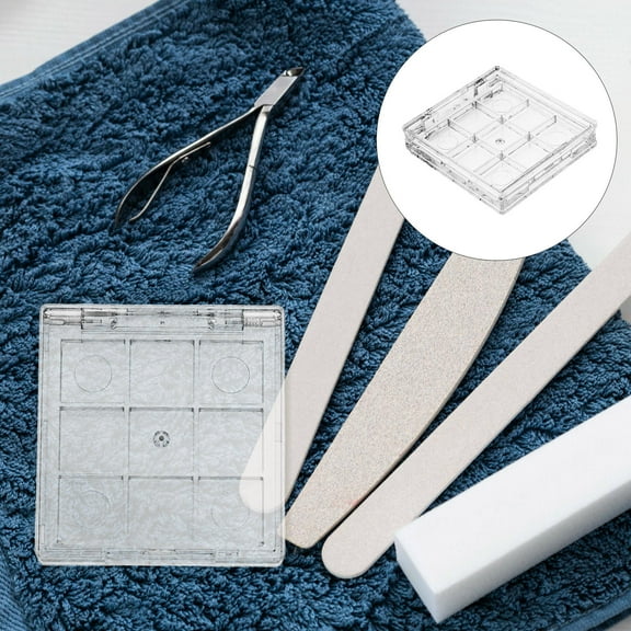 MLINS 2pcs Nail Tip Empty Organizer Storage Box Case Container False Nail Plastic Grid Box For Fingernail Crystal Jewelry Accessories