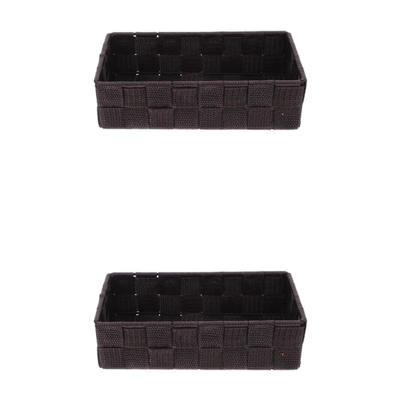 MLINS 2pcs Non-Woven Strap Bin Closet And Bedroom Storage Cube Storage Organizer Bins Woven Cube Storage Organizer Bins Bathroom Countertop Accessories