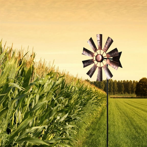 MLINS 2pcs Outdoor Large Windmill Garden Rotation Windmill Rotatable Windmill Craft Colored Outdoor Pinwheel