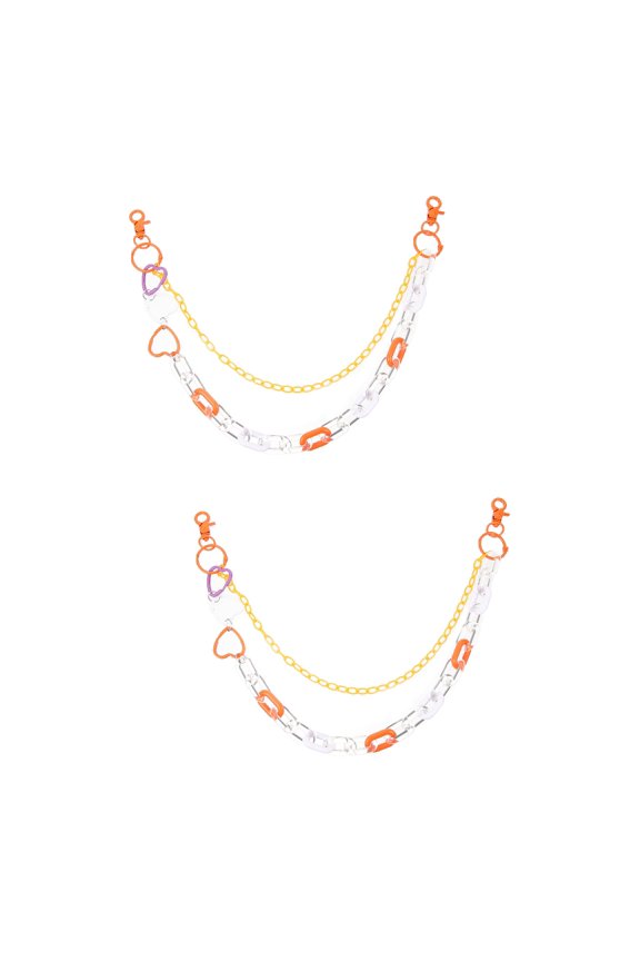 2pcs Pants Chain Jeans Double Layer Chain Punk Jeans Trousers Chain Decorative Belt Chain