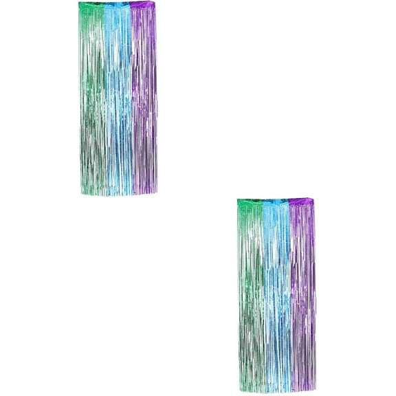 MLINS 2pcs Party Streamer Fringe Curtain Door Streamer Metallic Streamer Curtain Party Tinsel Fringe