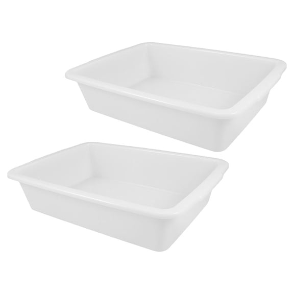 MLINS 2pcs Plastic Laboratory Tray Rectangular Lab Plate Plastic Storage Container Chemical Experiment Supplies