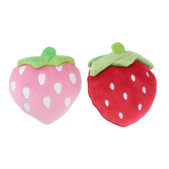 MLINS 2pcs Plush Fruit Cartoon Toys Squeaky Playthings for Dogs and Cats in