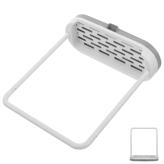FELTECHELECTR Dish Towel Rack Grey Plastic with Stable Base for Countertop