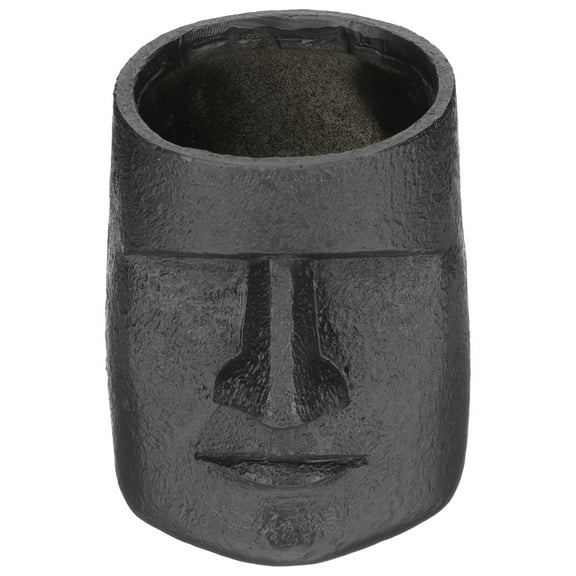 MLINS 2pcs Resin Island Statue Design Flowerpot Vase Pot Vase Planter Pot for Home Office Outdoor Decoration Black