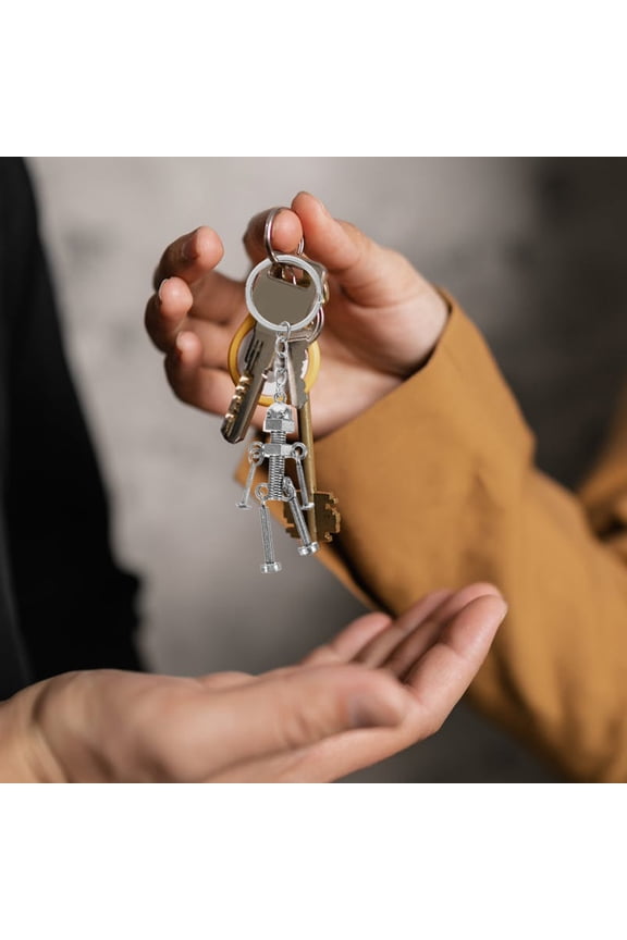 2pcs Robot Keychain Delicate Hanging Keychain Metal Key Ring Ornament Bag Backpack Keychain Decorative Robot Keychain