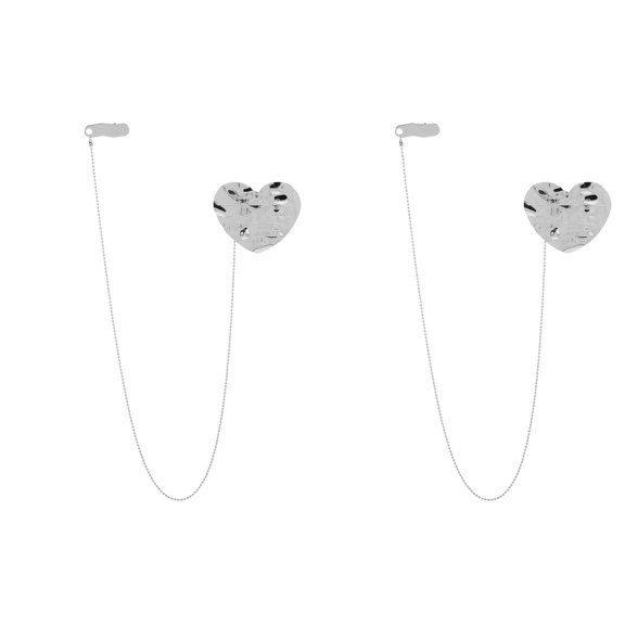 MLINS 2pcs Romantic Heart with Hanging Chain Badge Suit Collar Brooch Lapel Pin Brooch