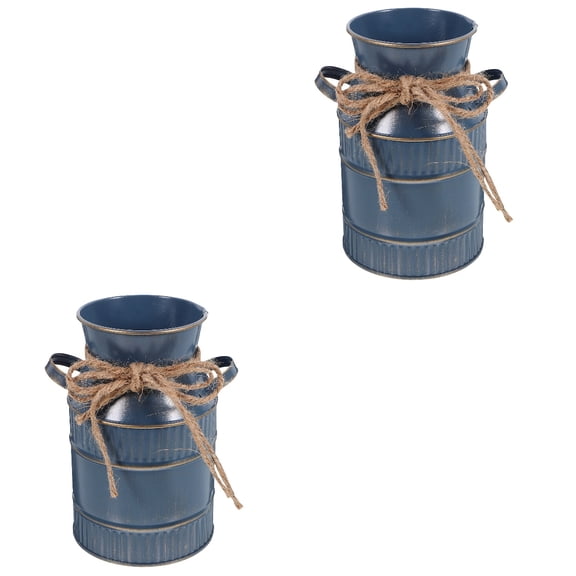 MLINS 2pcs Rueopean Style Iron Vase Vintage Tall Iron Art Vase Flower Arrangement Vase Decoration for Home Office