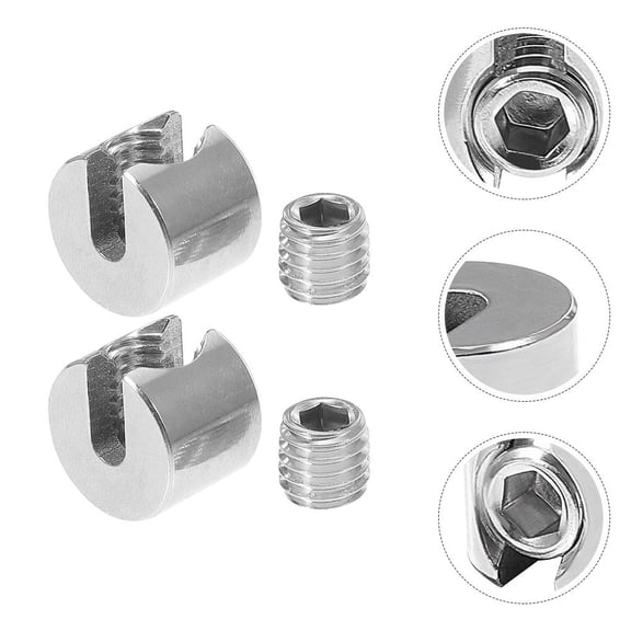 MLINS 2pcs Stainless Steel Wire Rope Clamps M10x5 Slotted Garden Wire Rope Tension Stopper For Securing Balcony Furniture Parasols Clotheslines