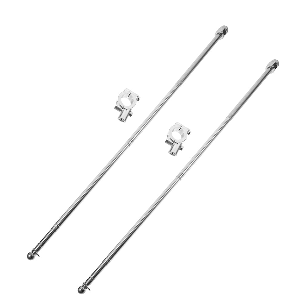 MLINS 2pcs Steel Telescopic Flag Pole For Mountain Bike Motorcycle Dirt Bike Adjustable Height Safety Flag Holder Heavy Duty Metal Flag Mount
