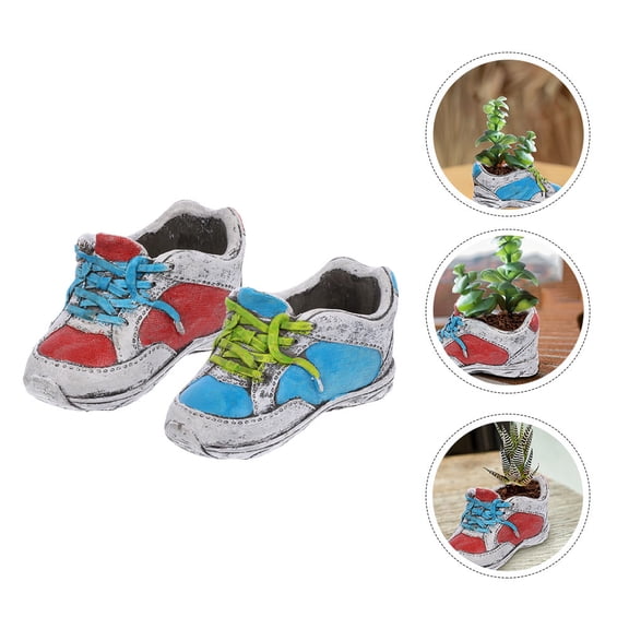 MLINS 2pcs Succulent Flowerpot Lovely Shoe Shape Flower Planter Flower Planting Supply