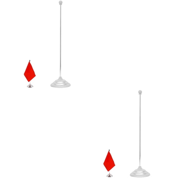 MLINS 2pcs Table Desktop Flag Pole Holder Table Flag Holder Desk Flag Base Metal Flagpole Holder