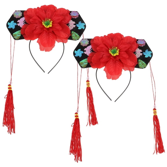 MLINS 2pcs Tassel Chinese Style Headdress Chinese Style Funny Hairband (Random Color)